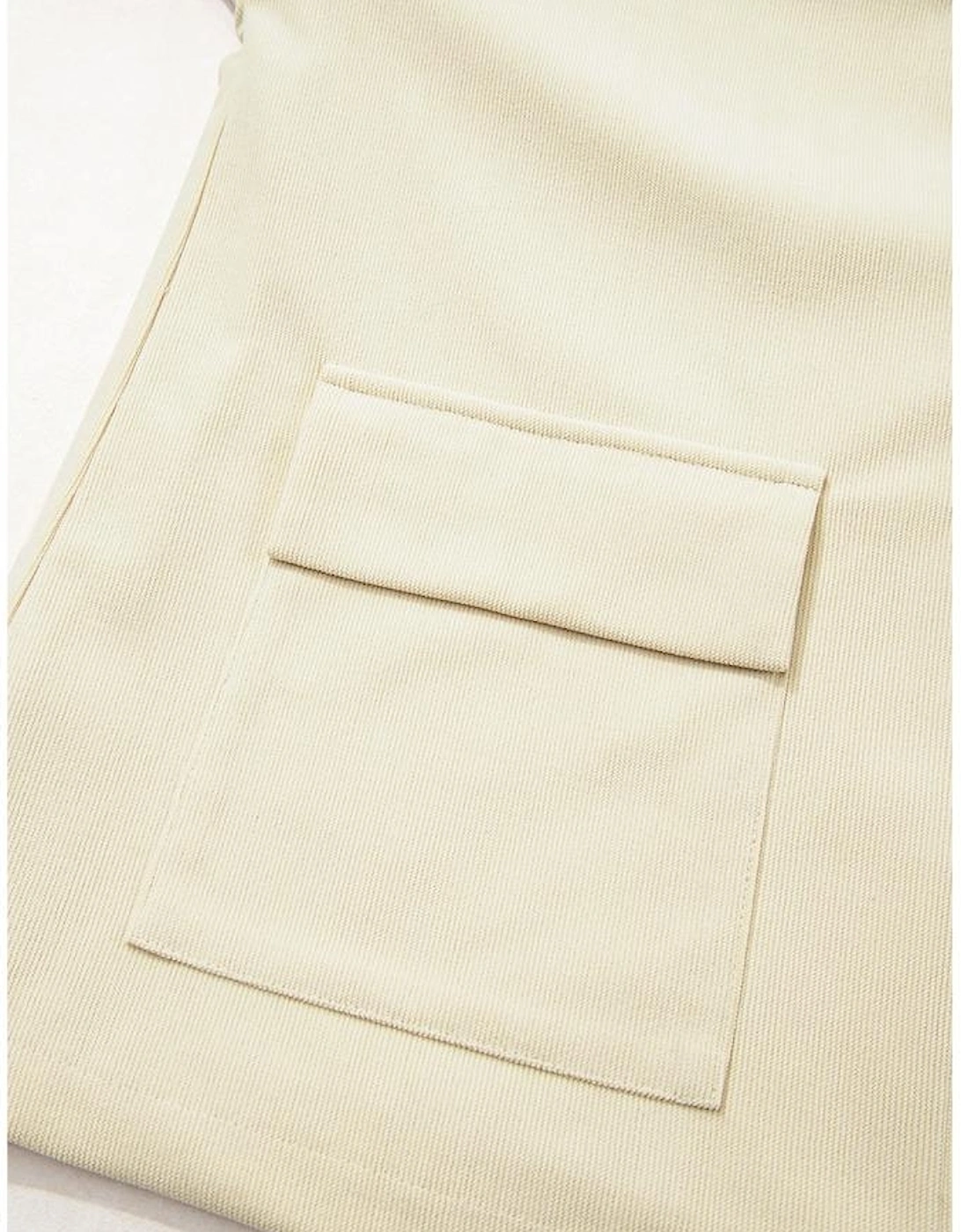 Parchment Contrast Leather Collar Textured Zip Up Jacket