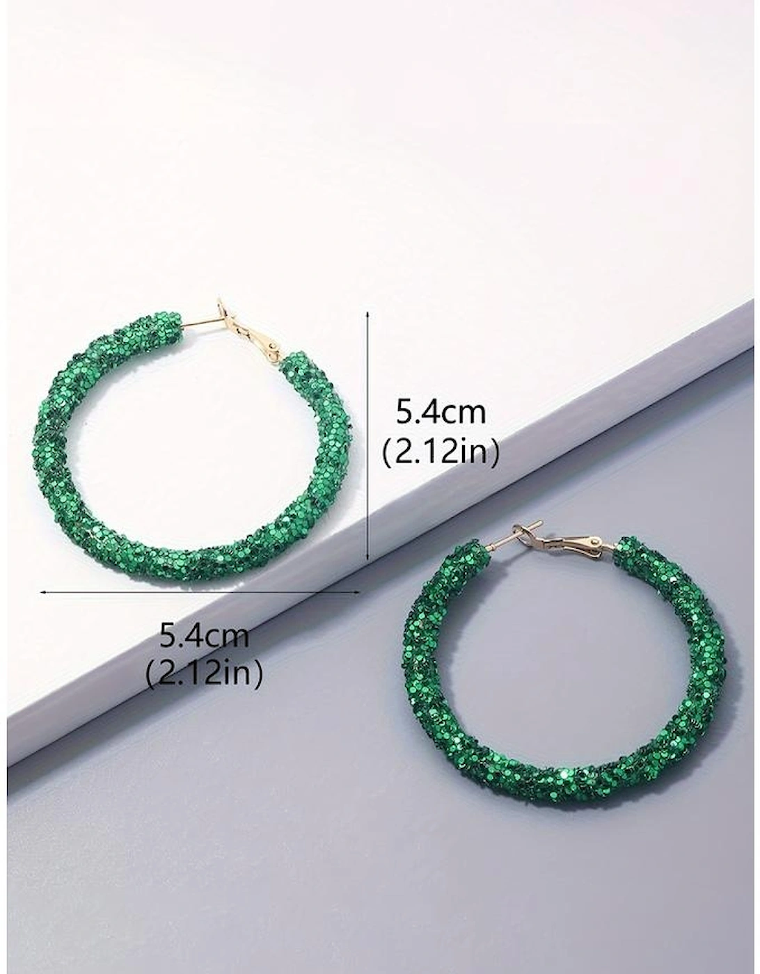 Dark Green St. Patricks Fashion Daring Sequin Loop Earrings
