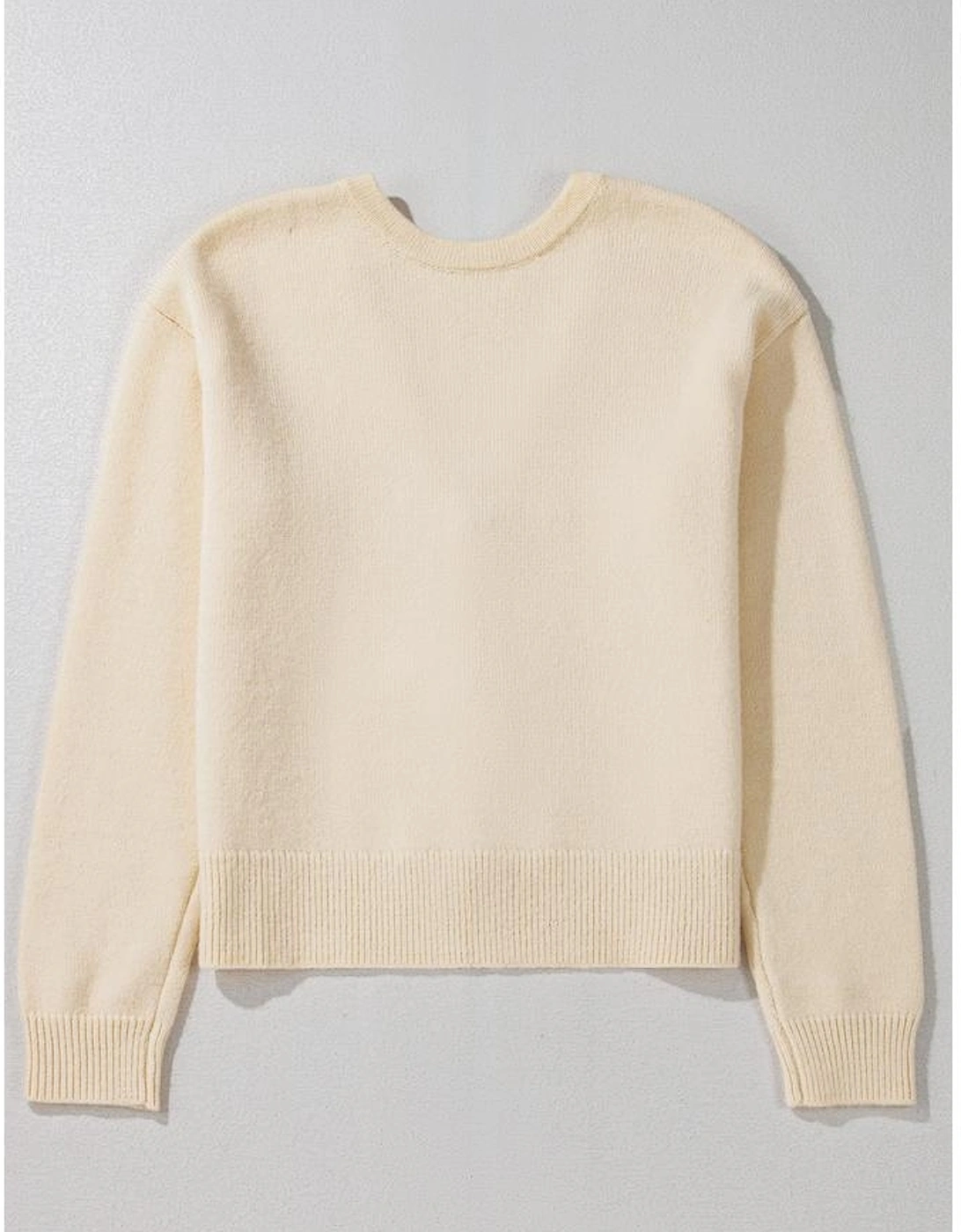 Jet Stream Bowknot Front Loose V Neck Knitted Cardigan