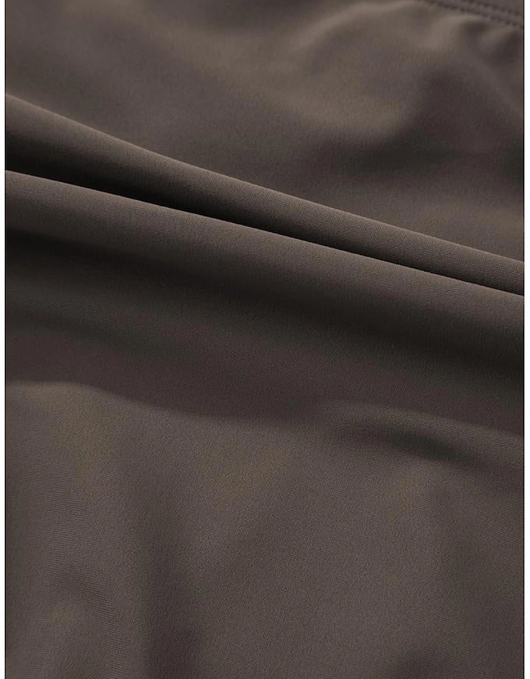 Khaki Abstract Print One Shoulder Ring Linked High Waist Bikini