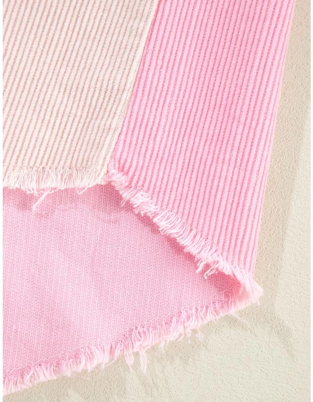 Delicacy Two-tone Color Exposed Seam Corduroy Shacket