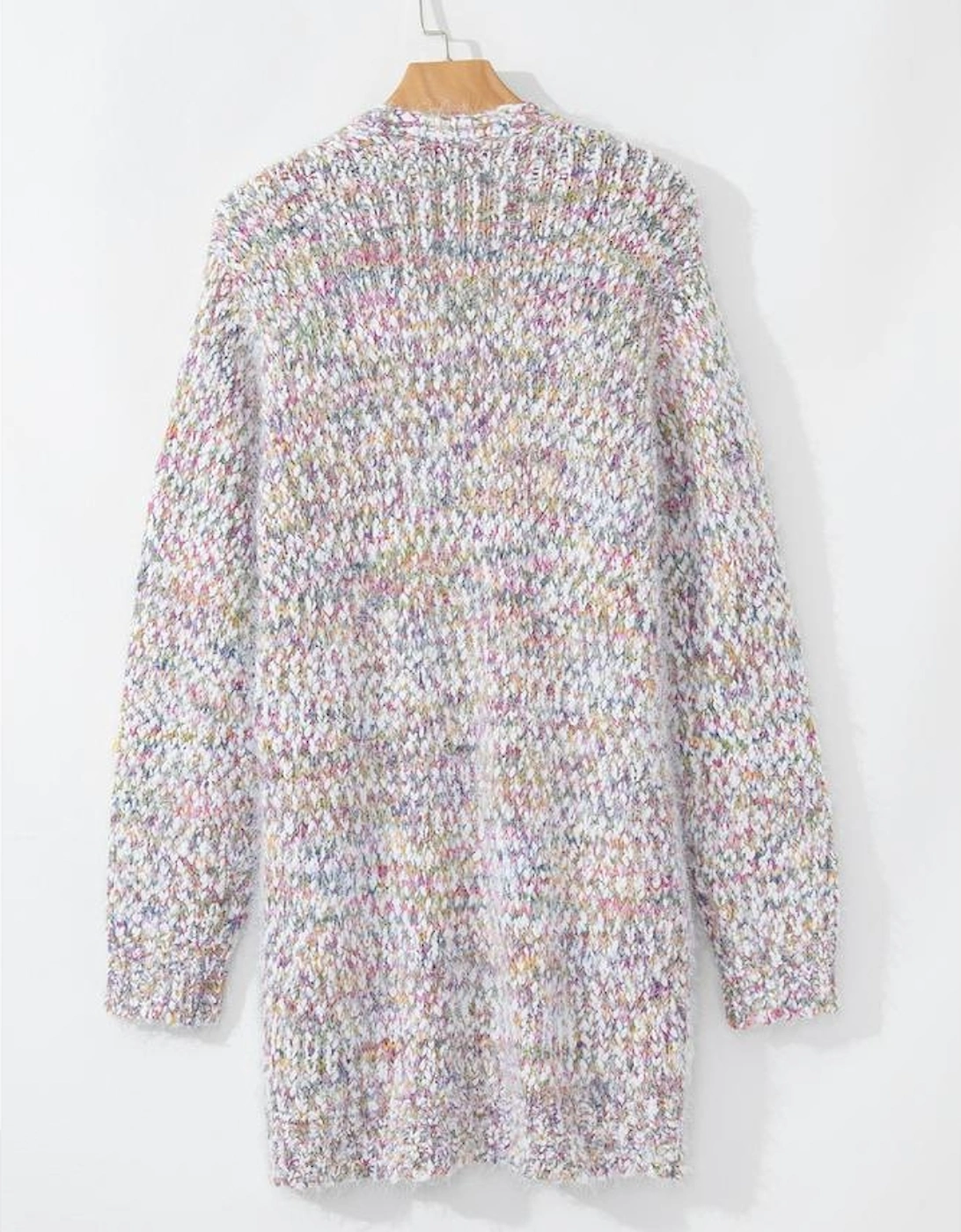 Yellow Multicolor Confetti Open Front Knit Cardigan