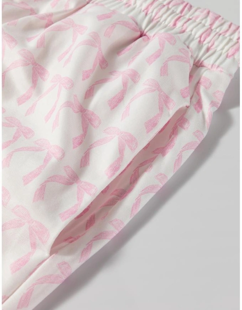 Pink Striped 3/4 Sleeve Drop Shoulder Top