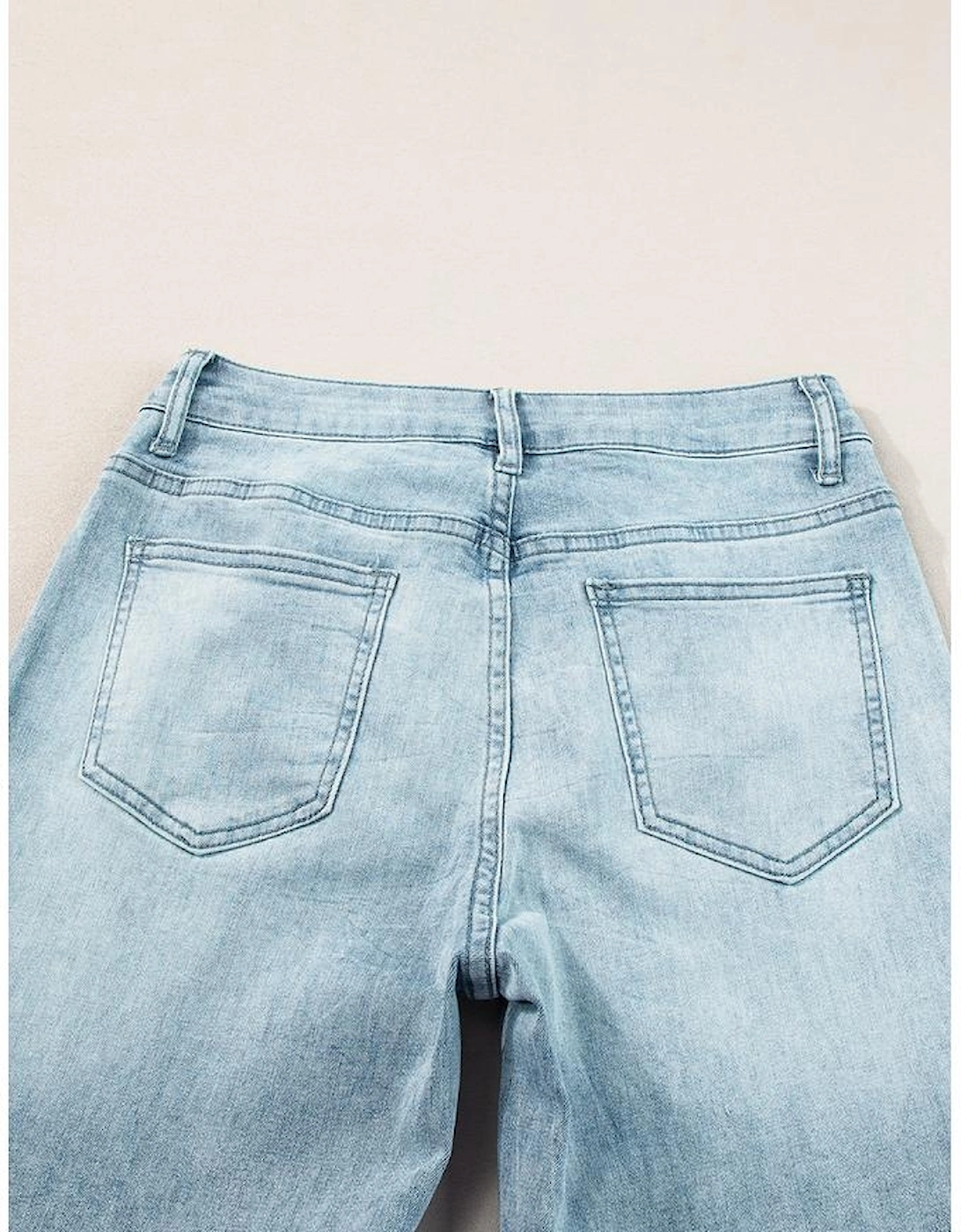 Dusk Blue Acid Wash Extra Wide Leg High Waist Long Jeans