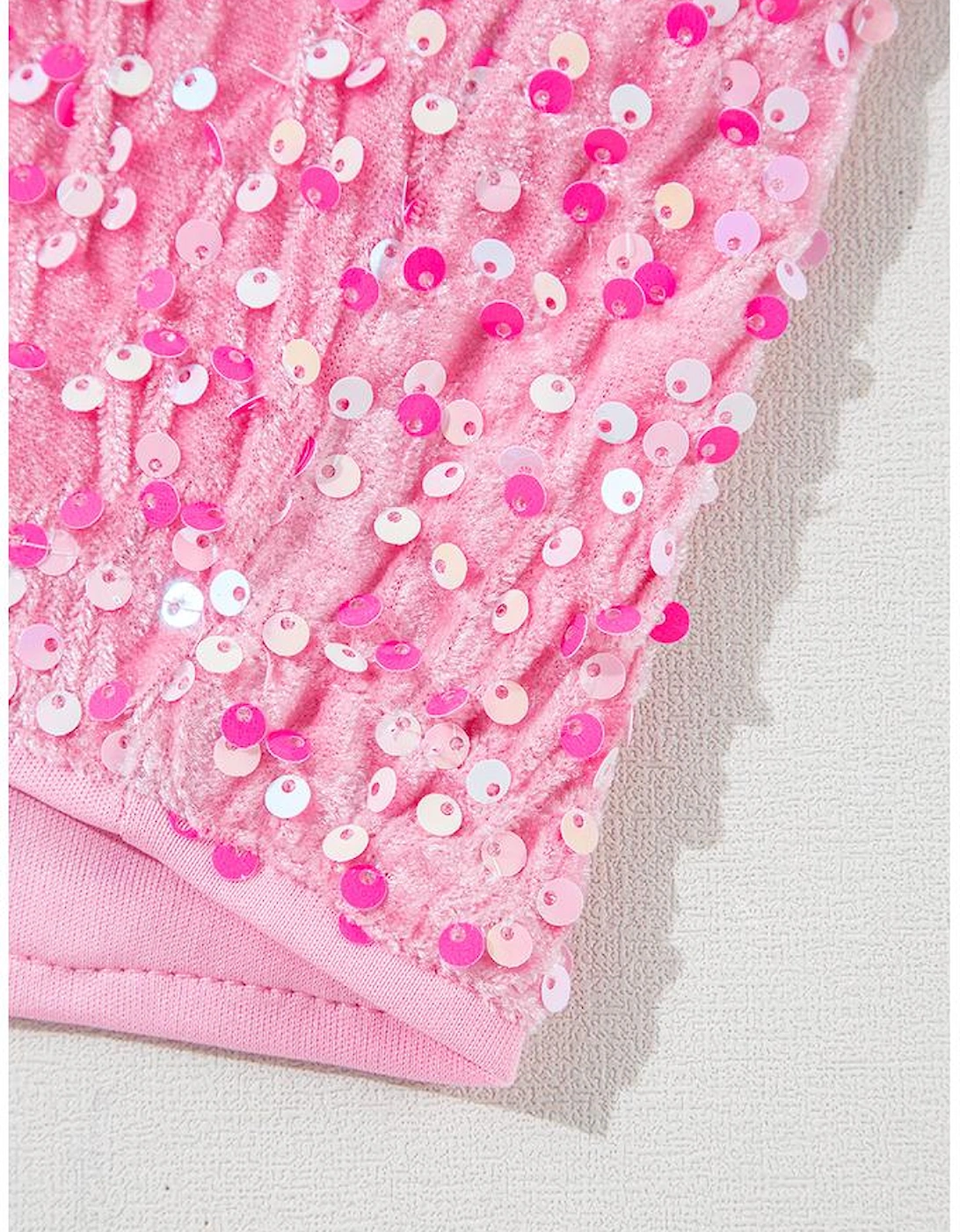 Pink Sequin One Shoulder Puff Sleeve Bodycon Mini Dress