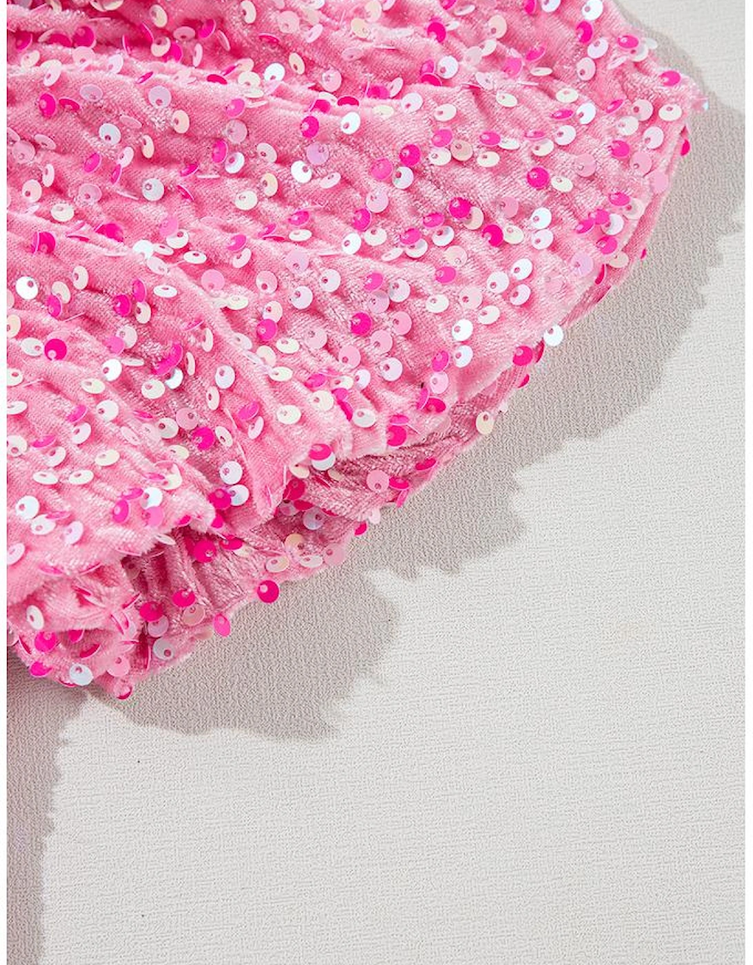 Pink Sequin One Shoulder Puff Sleeve Bodycon Mini Dress