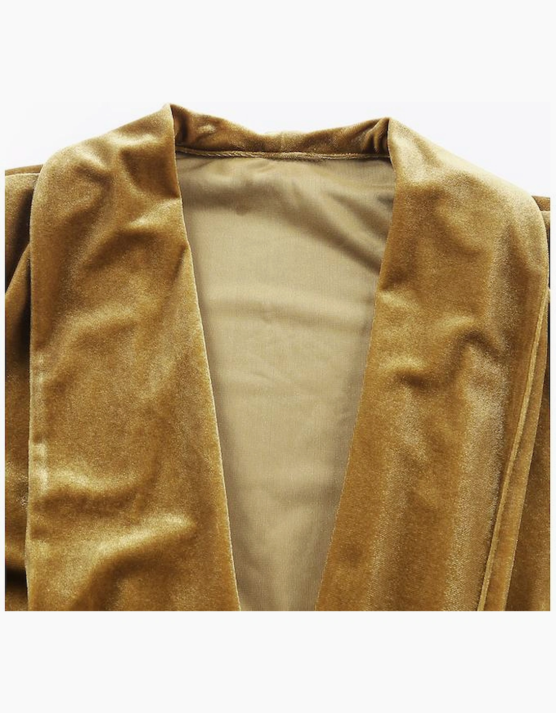 Yellow Velvet Open Front Pocketed Long Duster