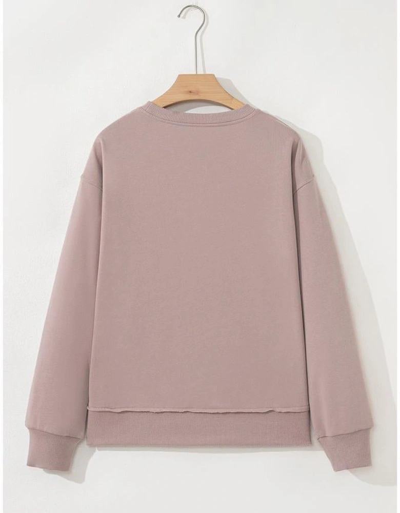 Dark Khaki GOBBLE Letter Graphic Thanksgiving Shift Sweatshirt