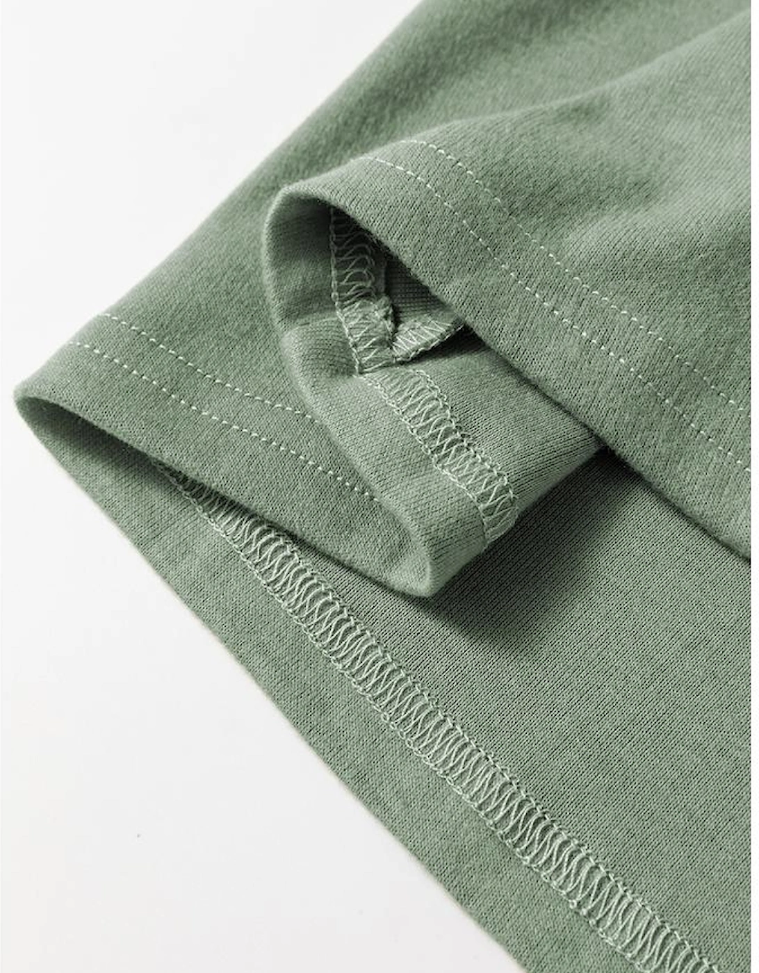 Grass Green Seam Detail Lace Contrast Cuffs Raglan Sleeve Top