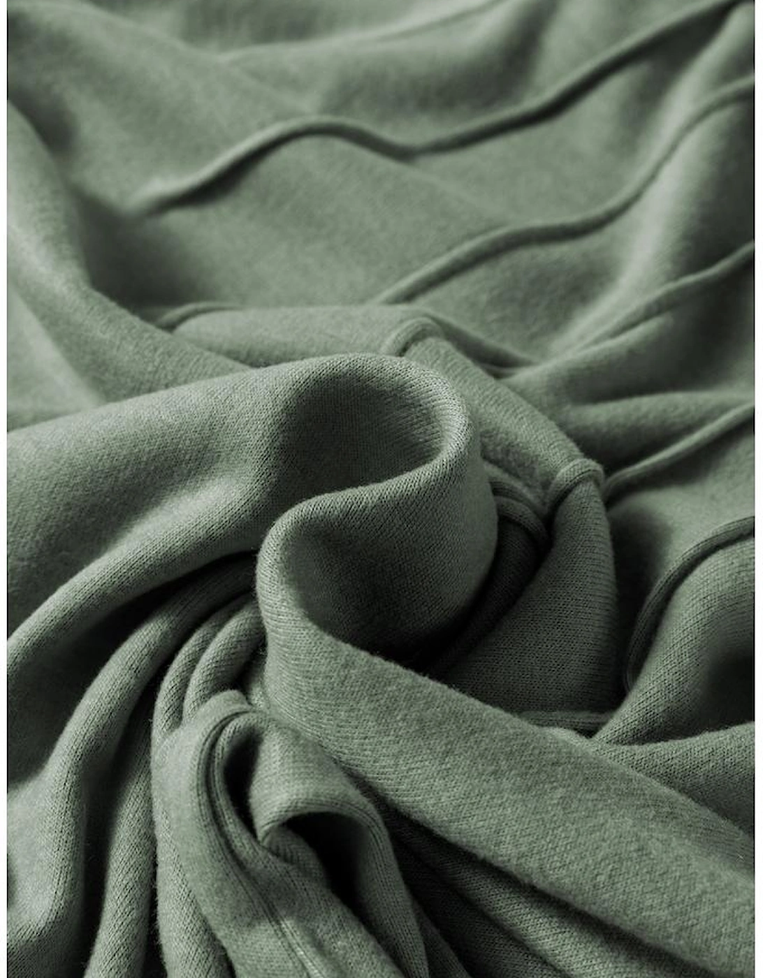 Grass Green Seam Detail Lace Contrast Cuffs Raglan Sleeve Top, 12 of 11