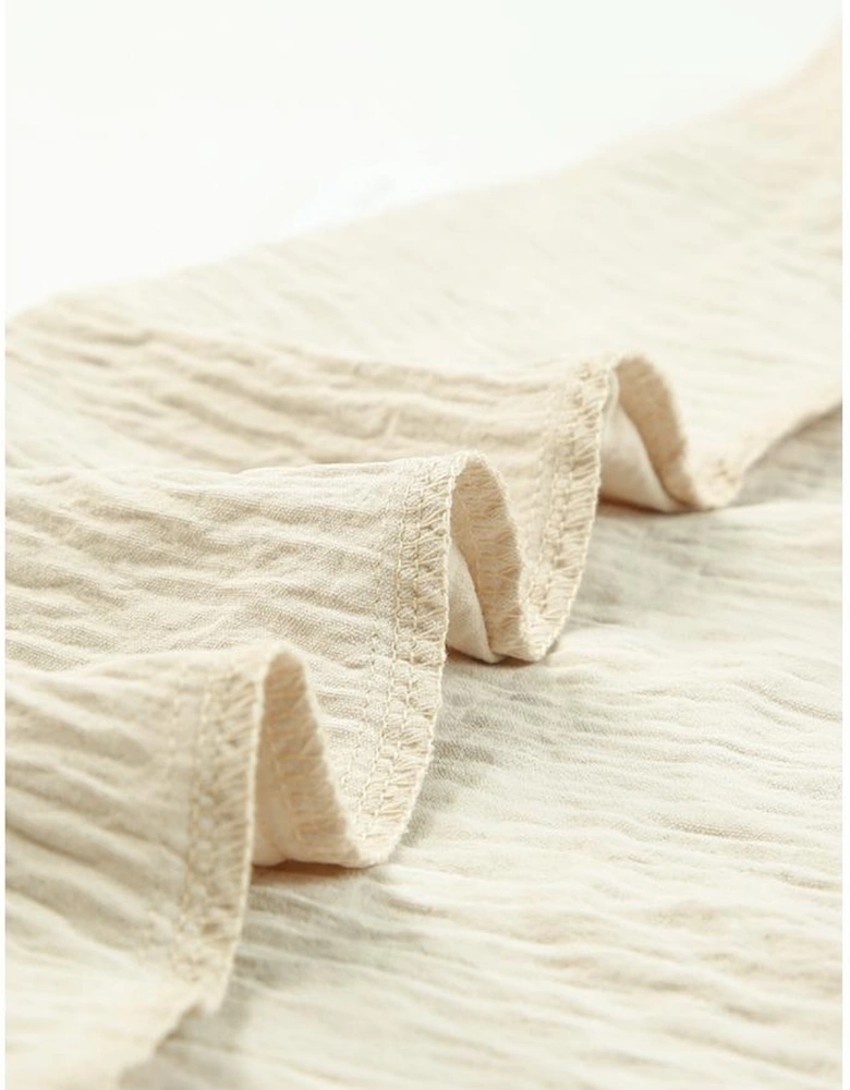 Apricot V Neck Sleeveless Maxi Dress with Elastic Belt