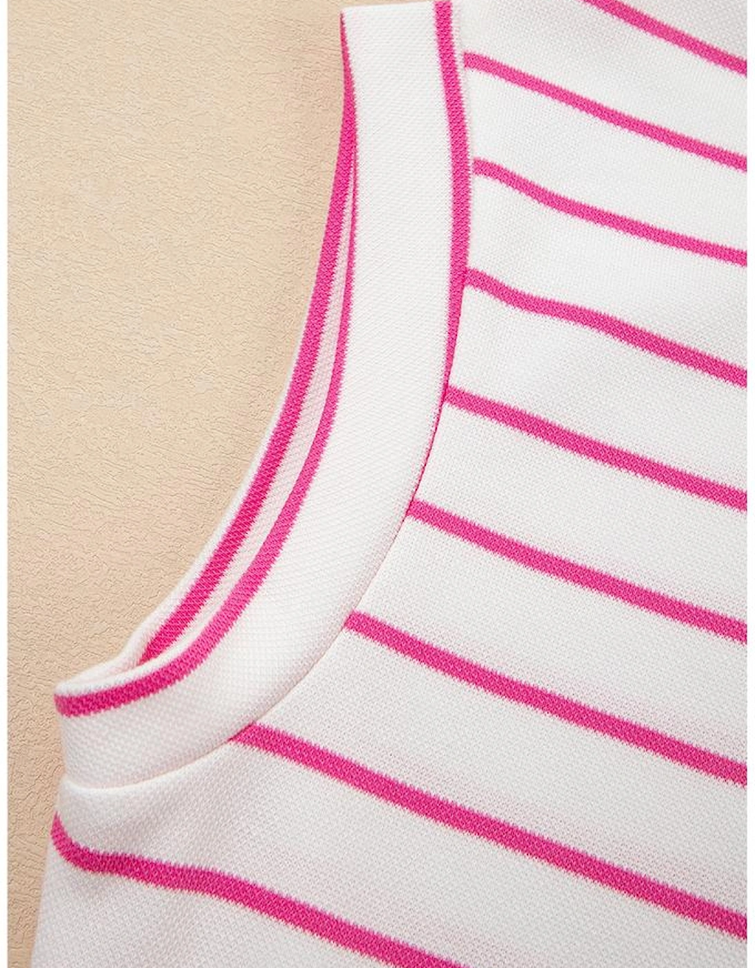 Rose Stripe Casual Wide Leg 2pcs Pants Set