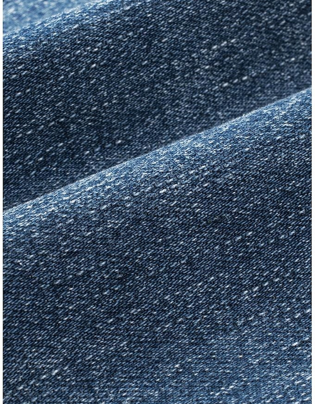 Sky Blue Sequin American Flag Star Graphic Distressed Straight Jeans