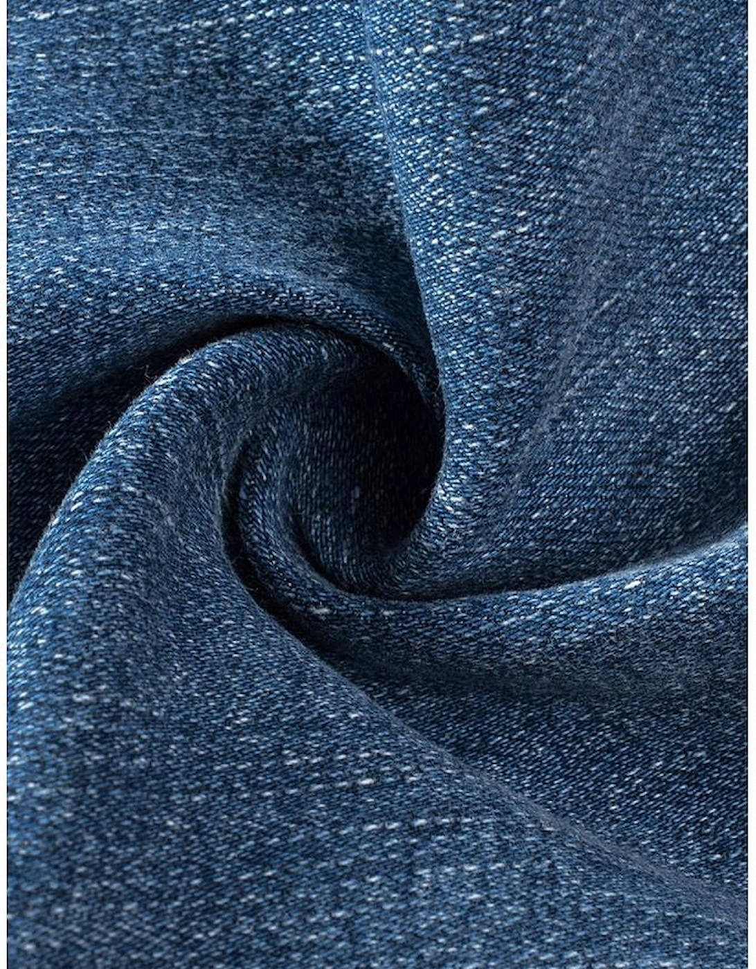 Sky Blue Sequin American Flag Star Graphic Distressed Straight Jeans