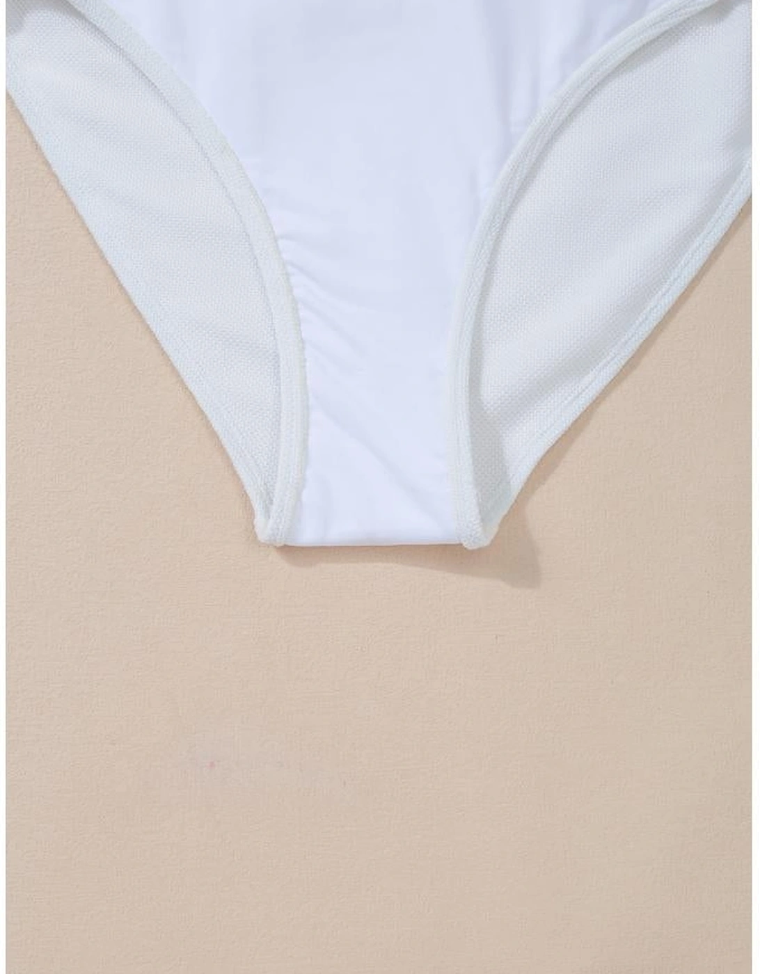 White Asymmetric Ruffle Trim Tie Waist One Piece Swimsuit