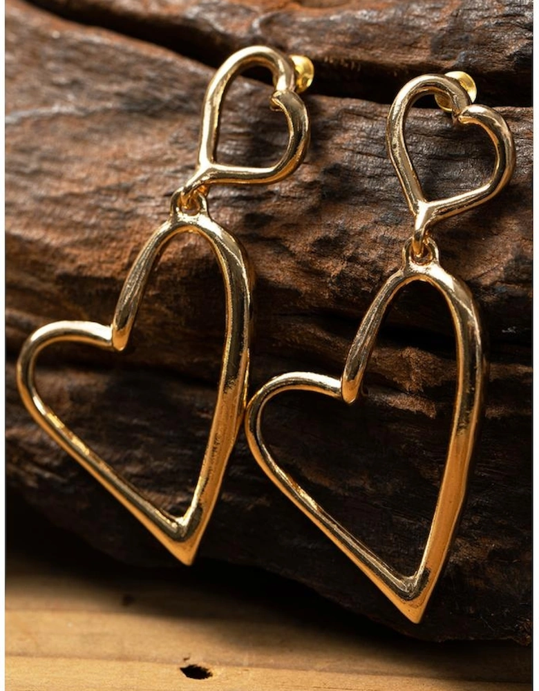 Gold Irregular Heart Shapes Alloy Stud Earrings