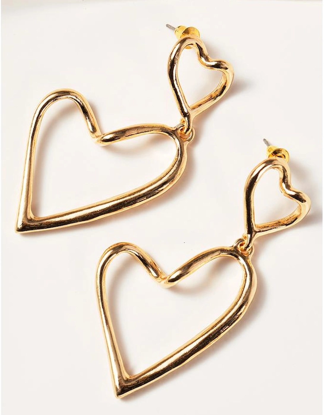 Gold Irregular Heart Shapes Alloy Stud Earrings
