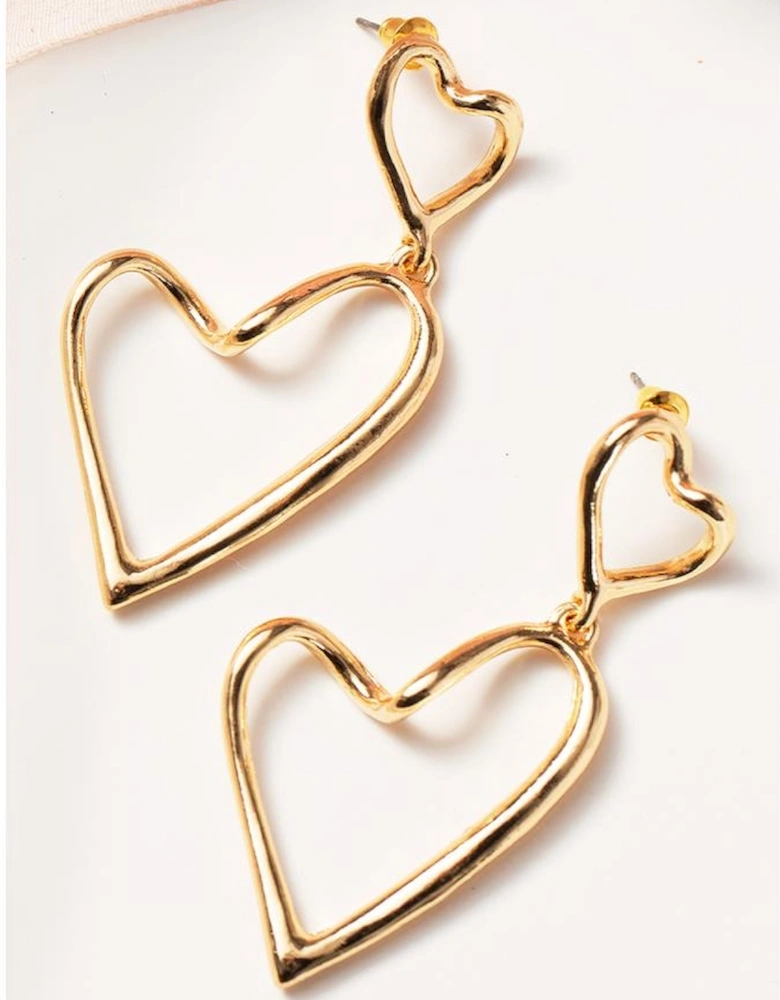 Gold Irregular Heart Shapes Alloy Stud Earrings