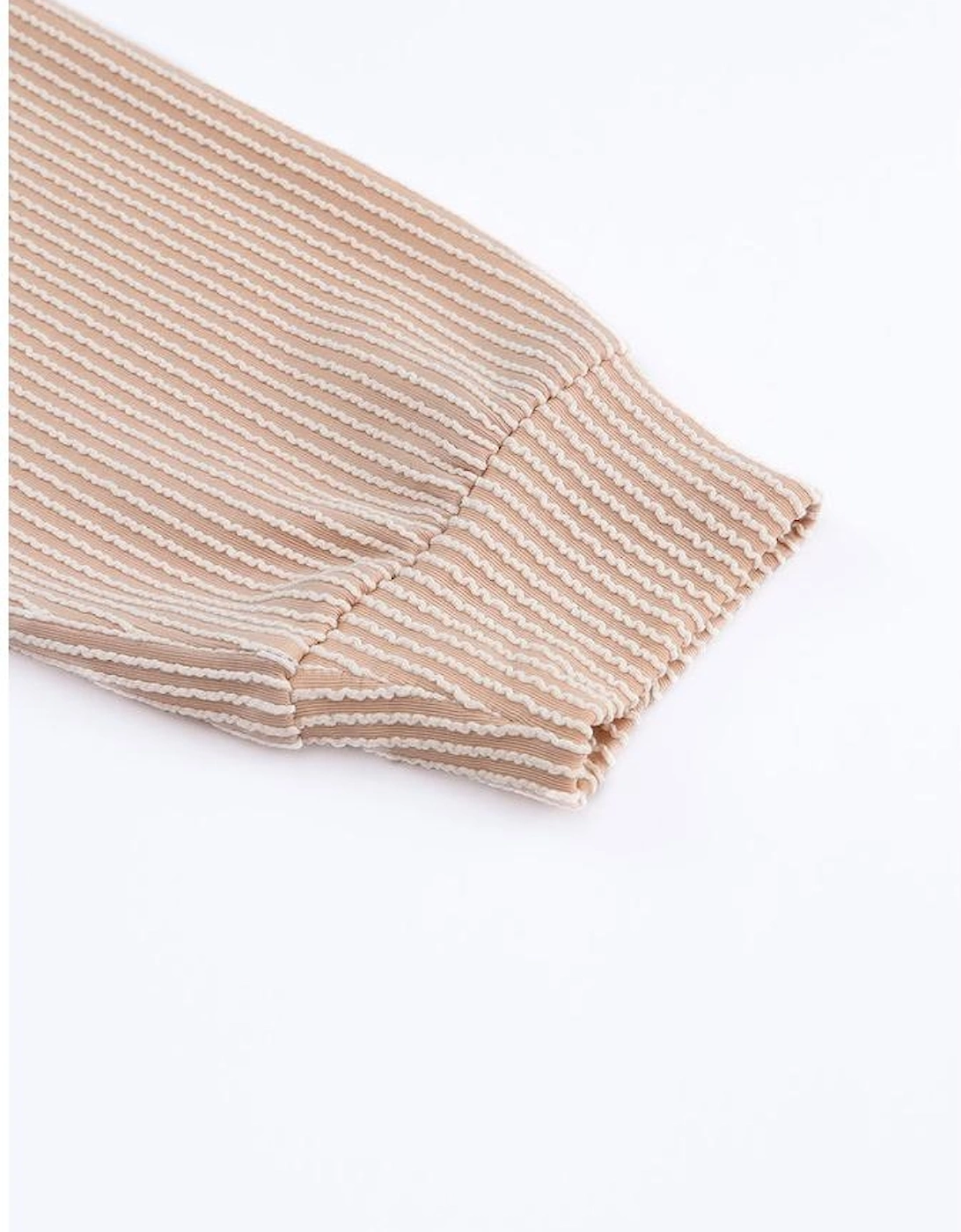 Pink Color Block Long Sleeve Ribbed Loose Top