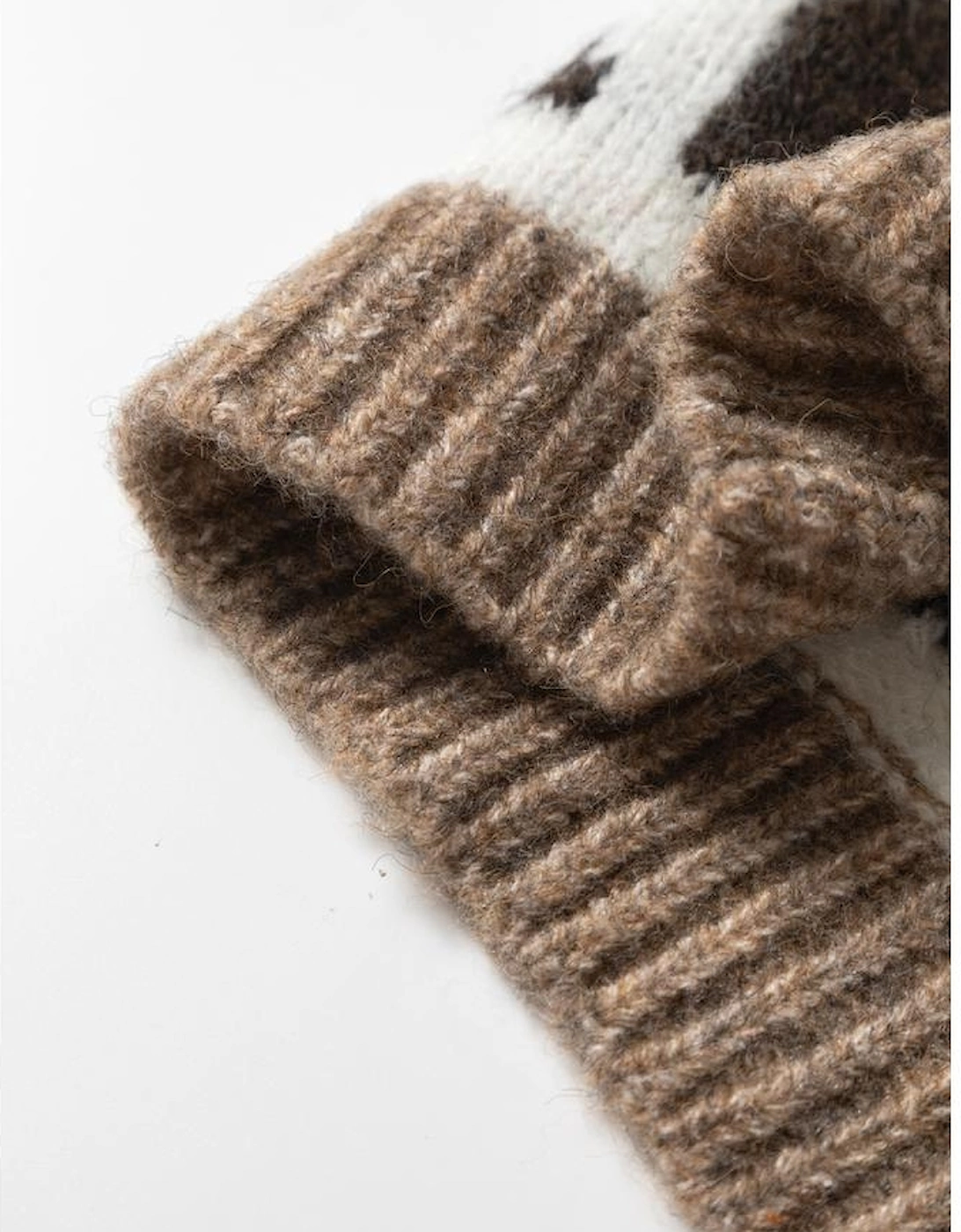 Dark Khaki Ethnic Geometric Pattern Button Front V Neck Sweater Cardigan