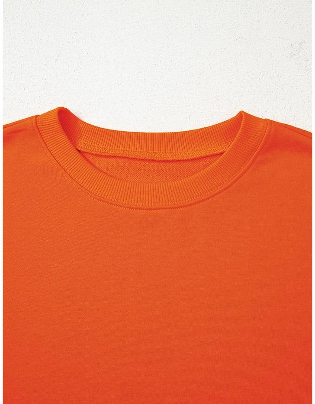 Orange Varsity Striped Detail Drop Shoulder Oversized Sweatshirt