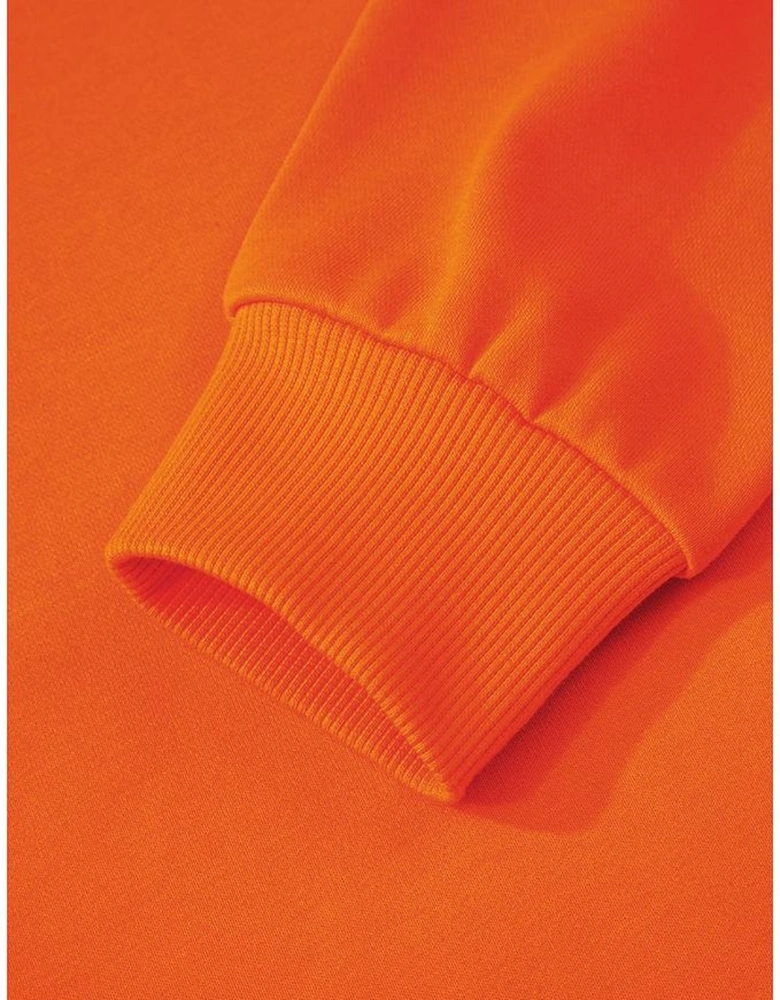 Orange Varsity Striped Detail Drop Shoulder Oversized Sweatshirt