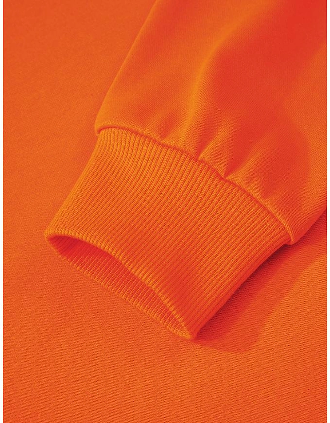 Orange Varsity Striped Detail Drop Shoulder Oversized Sweatshirt