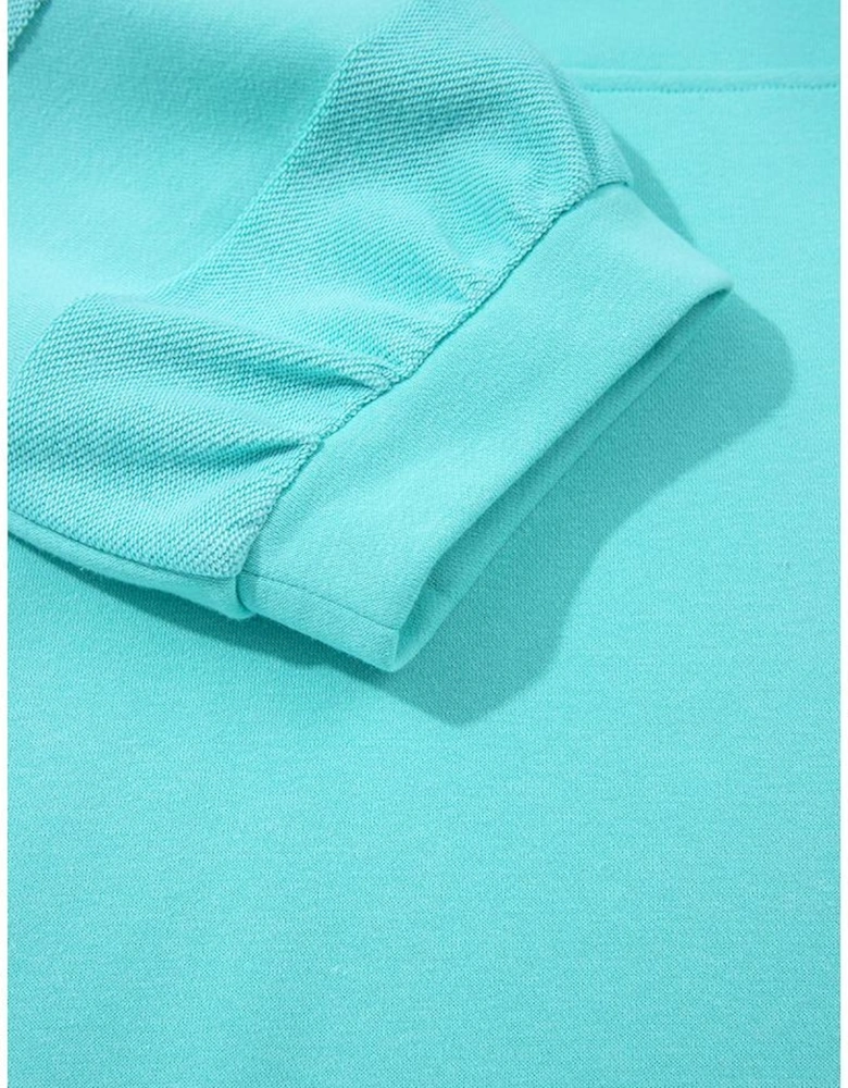 Moonlight Jade Bow Front Bracelet Sleeve Collared Side Pocket Shift Mini Dress