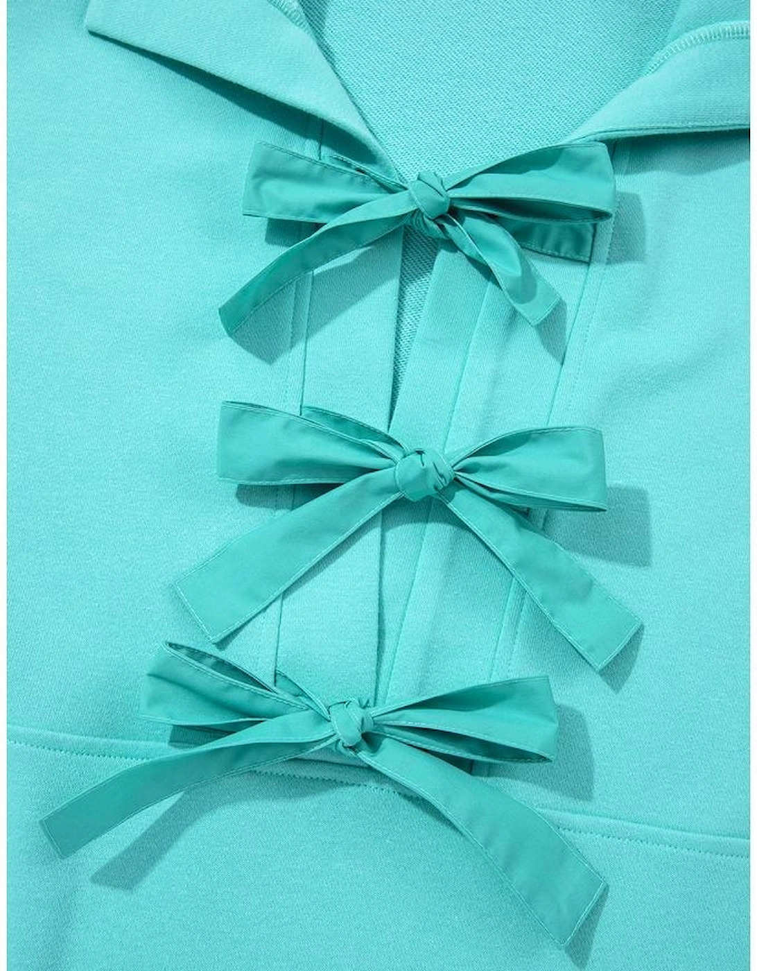 Moonlight Jade Bow Front Bracelet Sleeve Collared Side Pocket Shift Mini Dress