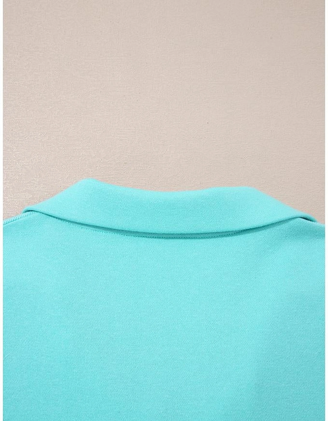 Moonlight Jade Bow Front Bracelet Sleeve Collared Side Pocket Shift Mini Dress