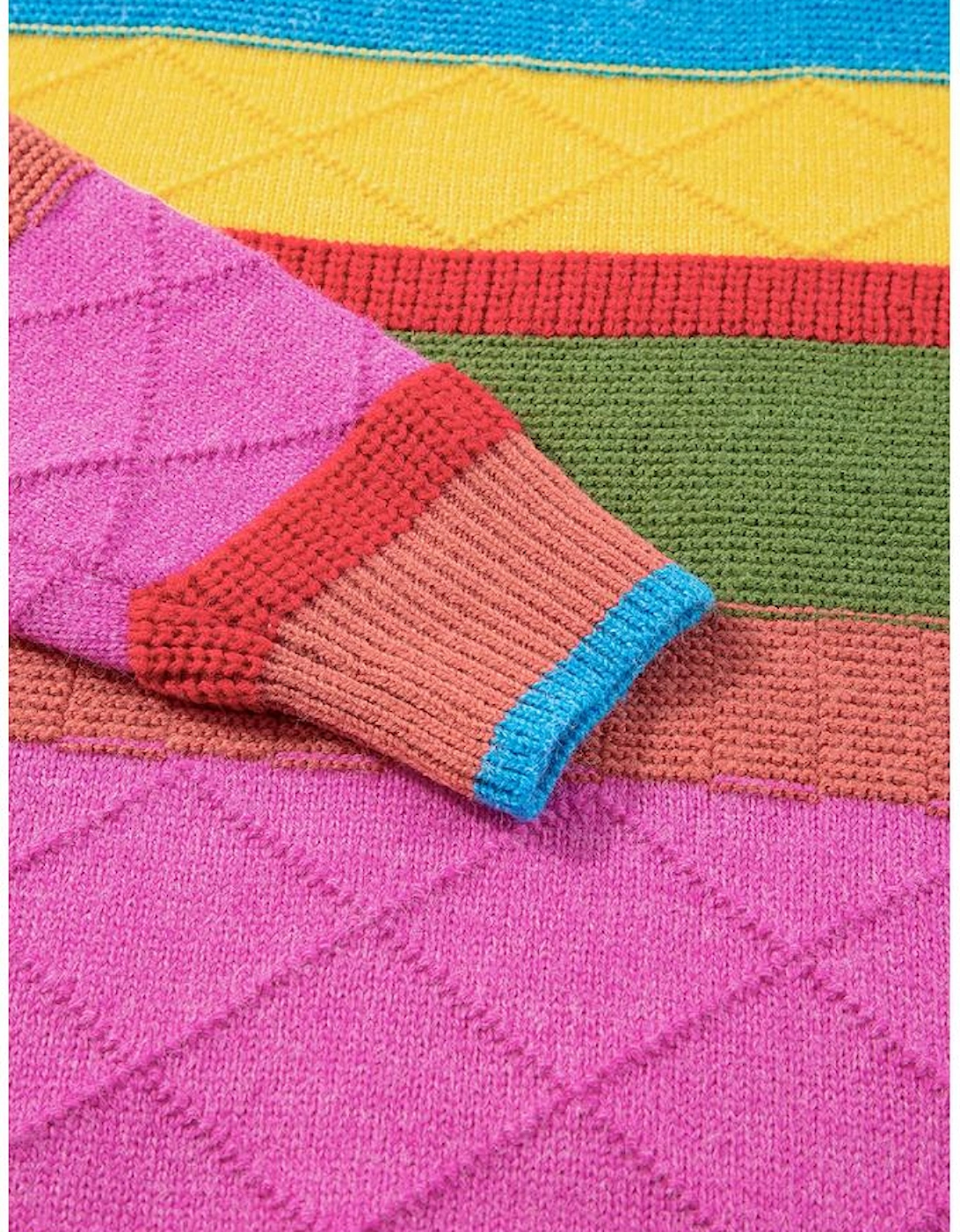 Light Blue Colorblock Mixed Textured Drop Shoulder Sweater