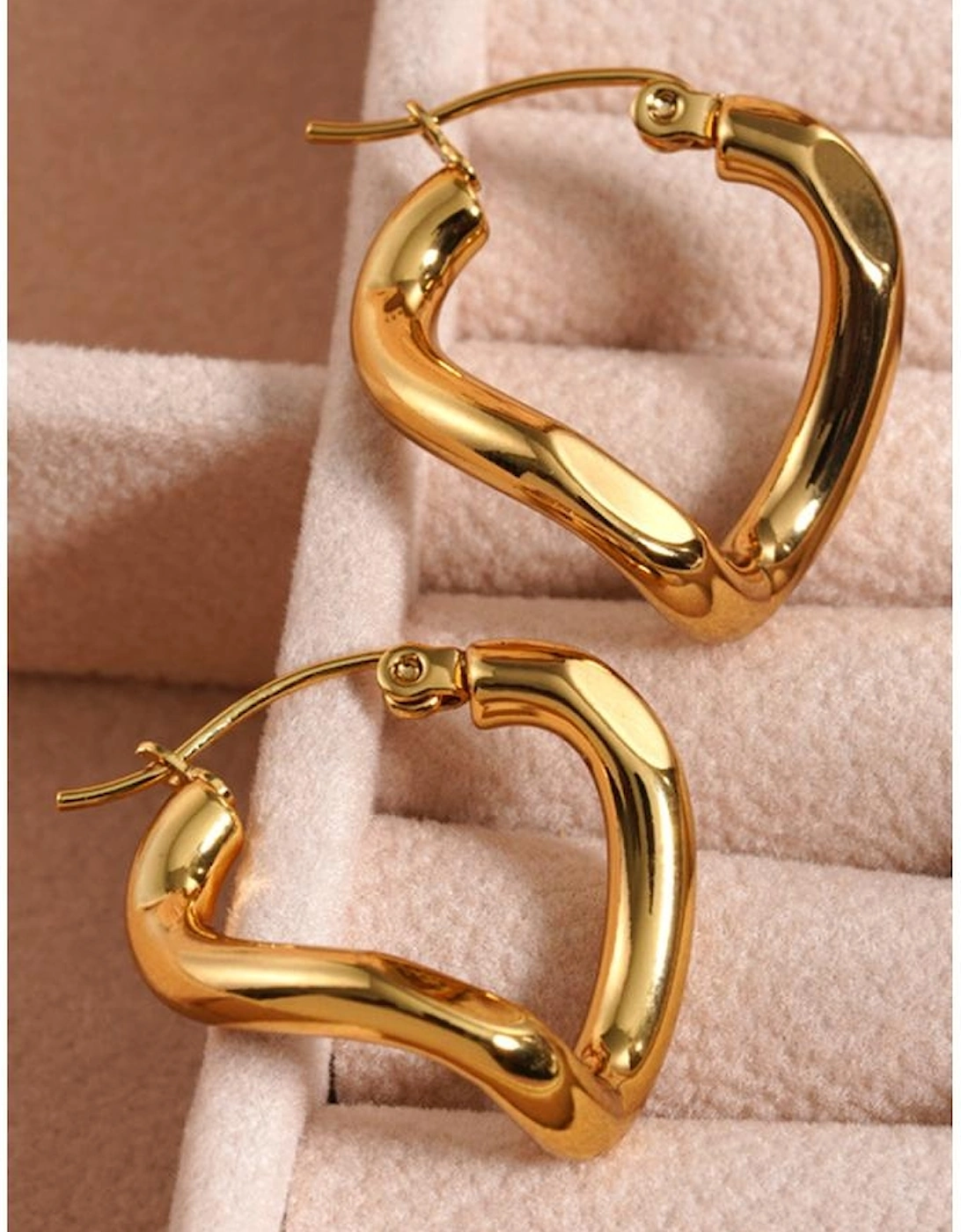 Gold Plated 3D Spiral Stainless Steel Earrings