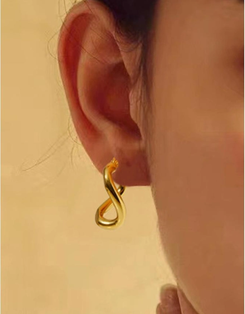 Gold Plated 3D Spiral Stainless Steel Earrings