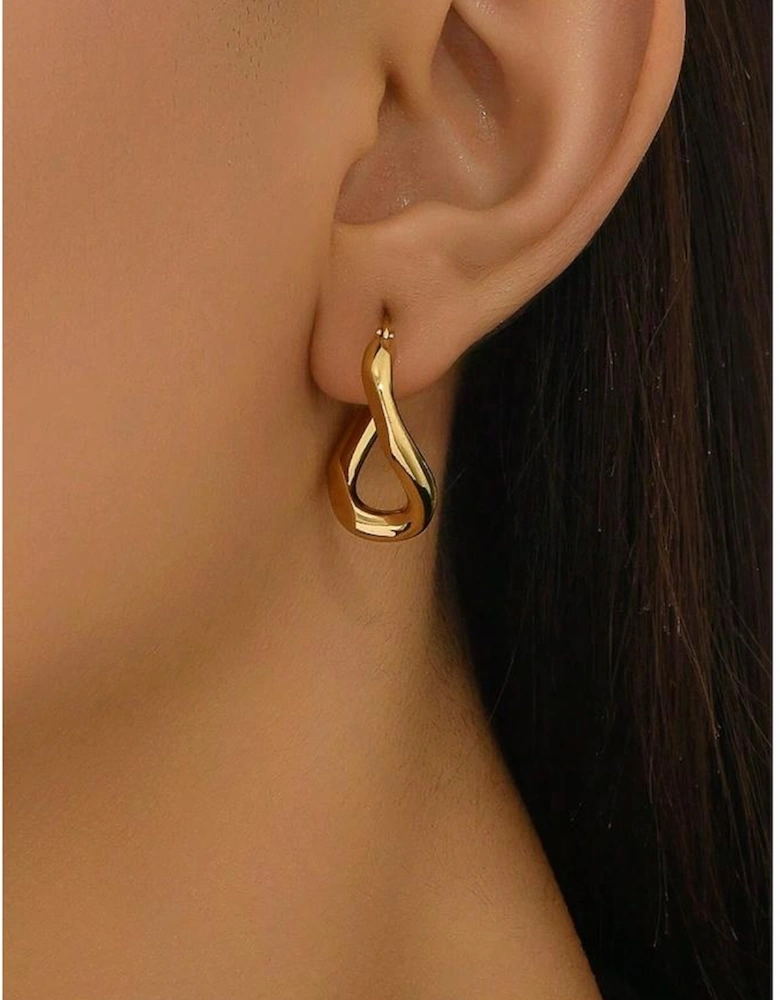 Gold Plated 3D Spiral Stainless Steel Earrings