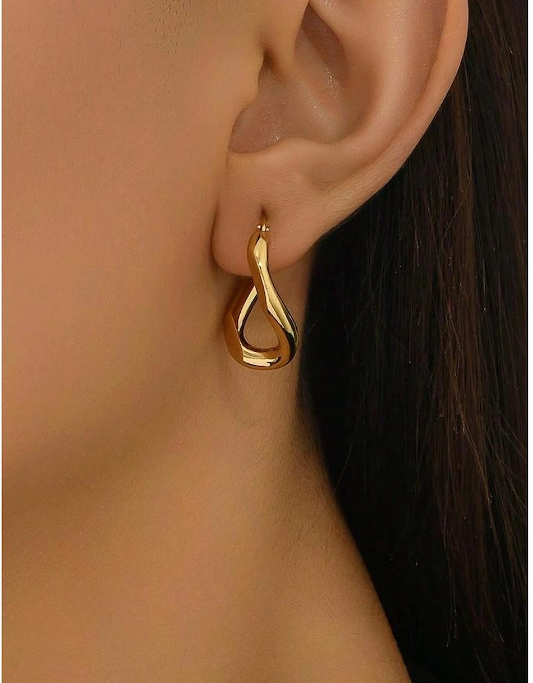 Gold Plated 3D Spiral Stainless Steel Earrings