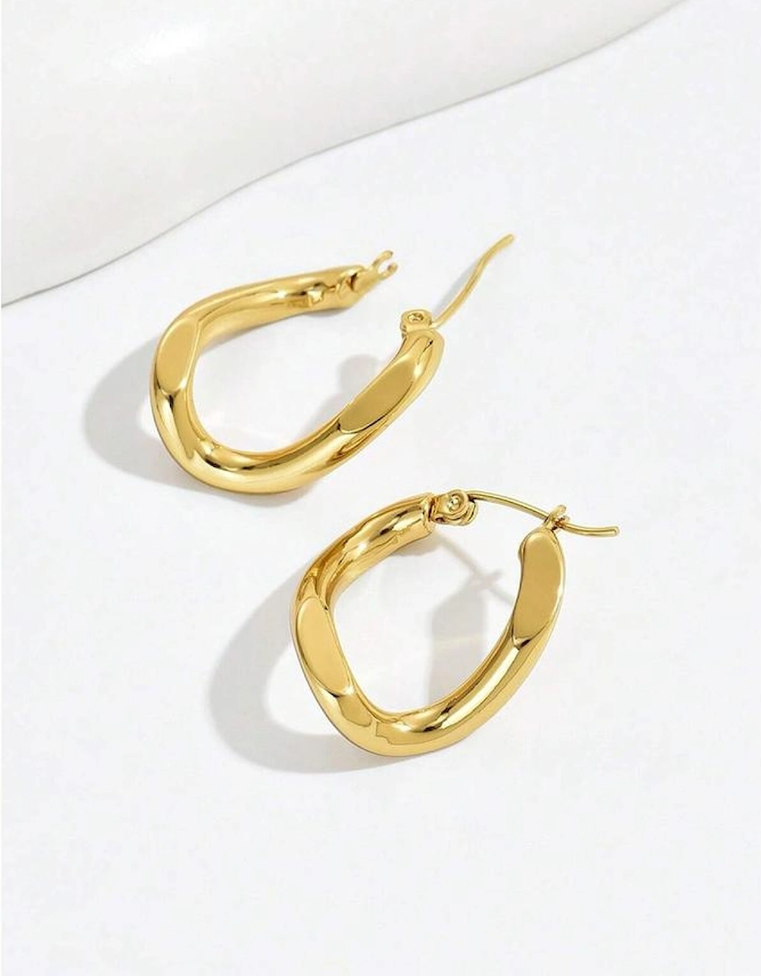 Gold Plated 3D Spiral Stainless Steel Earrings