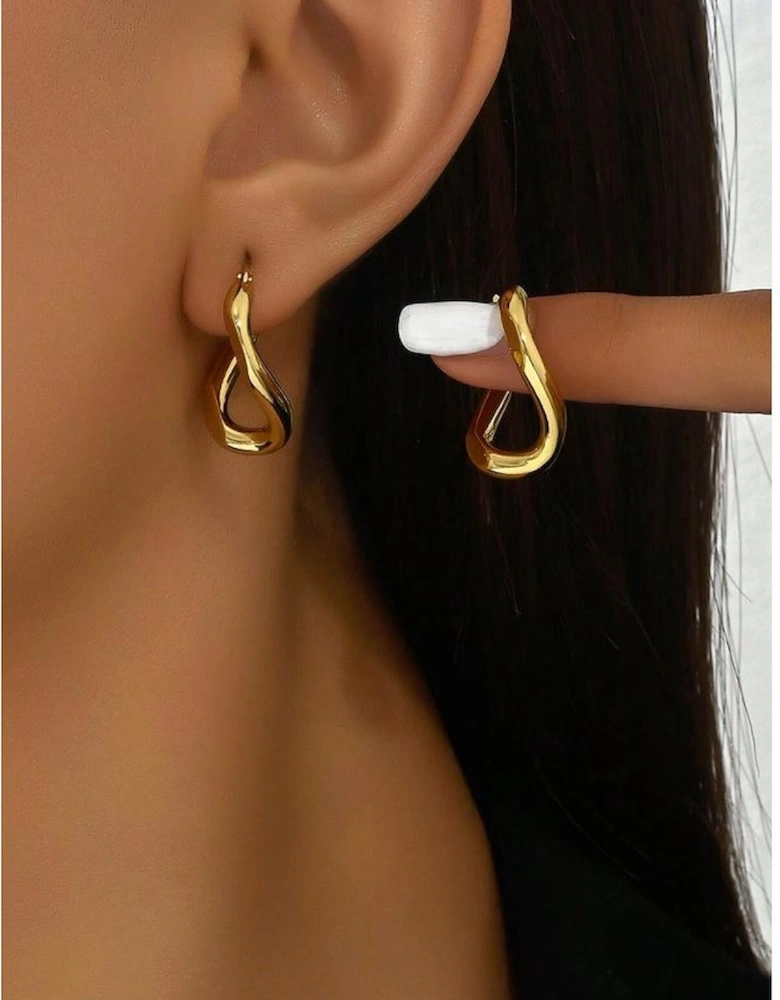 Gold Plated 3D Spiral Stainless Steel Earrings