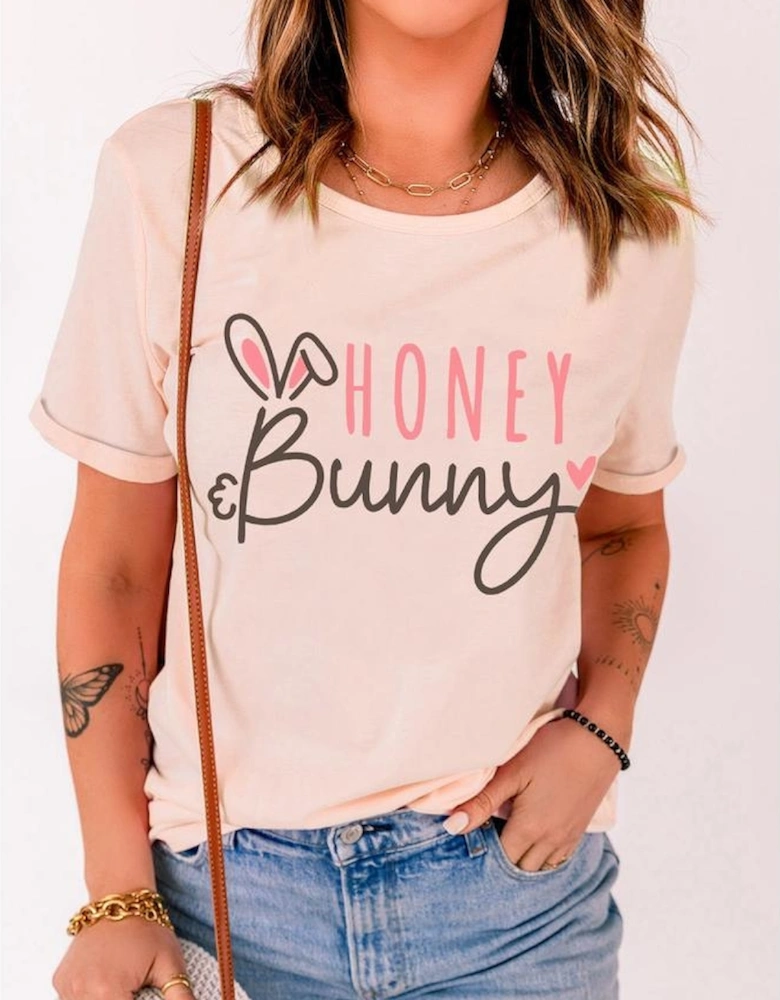 Azura Exchange Bunny Graphic Cuffed Sleeves T-shirt