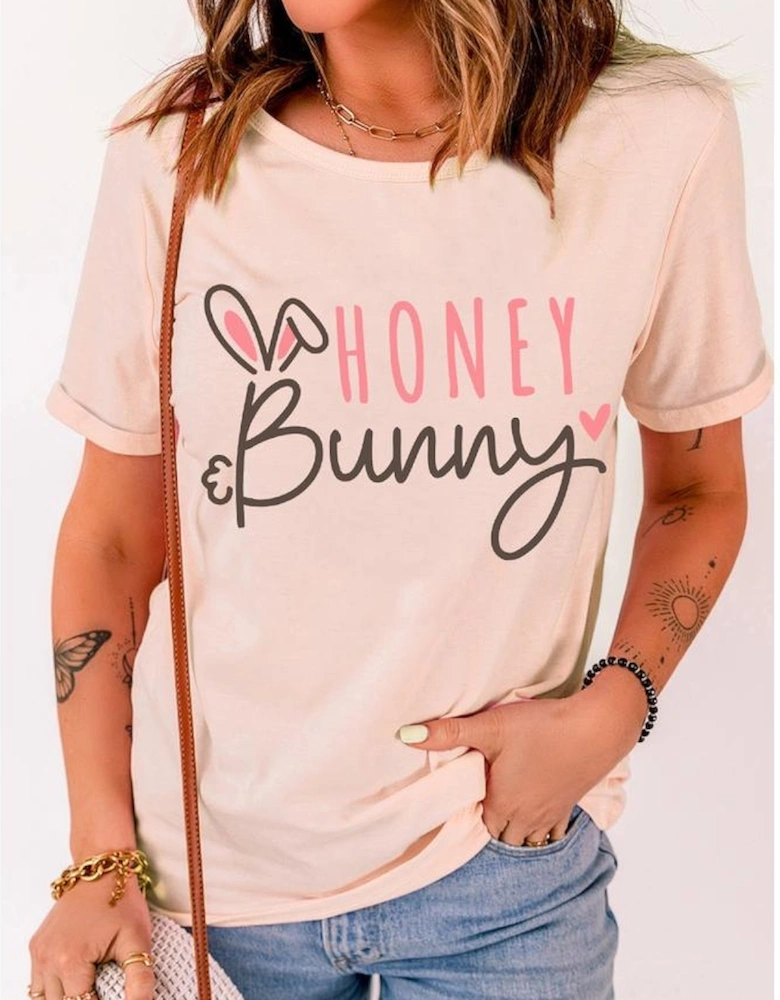 Azura Exchange Bunny Graphic Cuffed Sleeves T-shirt