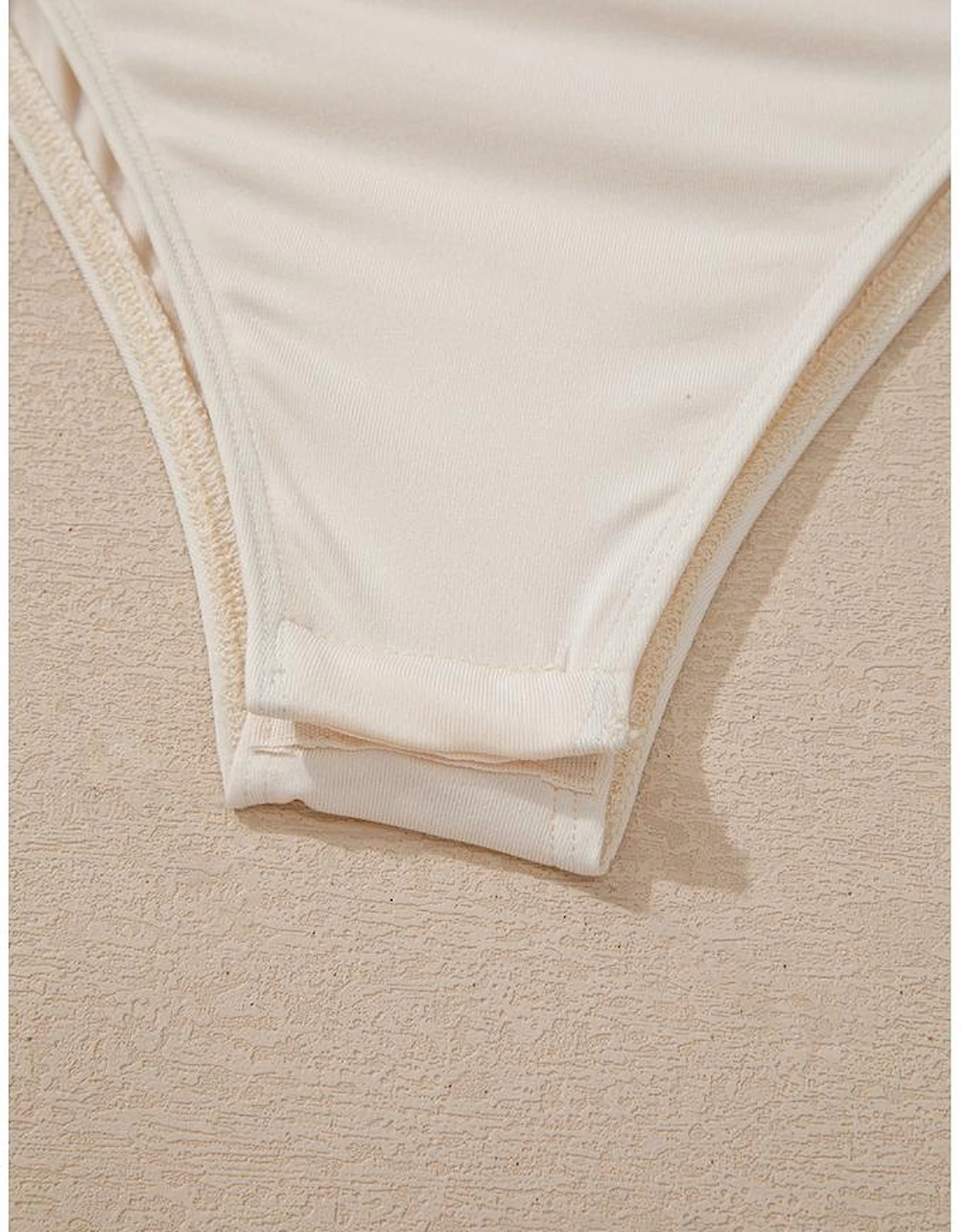 Beige Sequin Long Sleeve Wrap V Neck Bodysuit