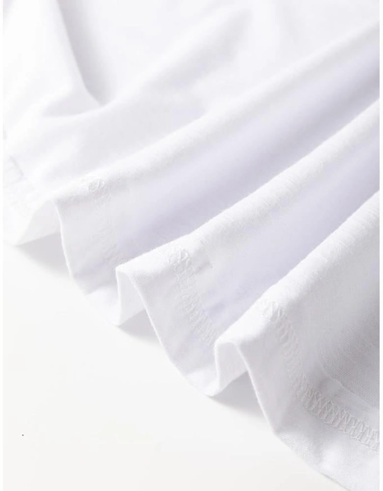 White Faux Two Piece Floral Long Sleeve Patchwork Tee