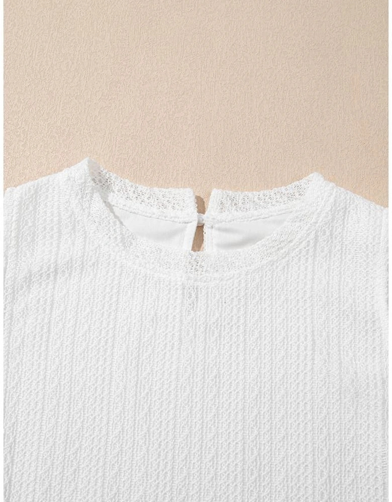 Beige Textured Knit Tank Top and Drawstring Shorts Set