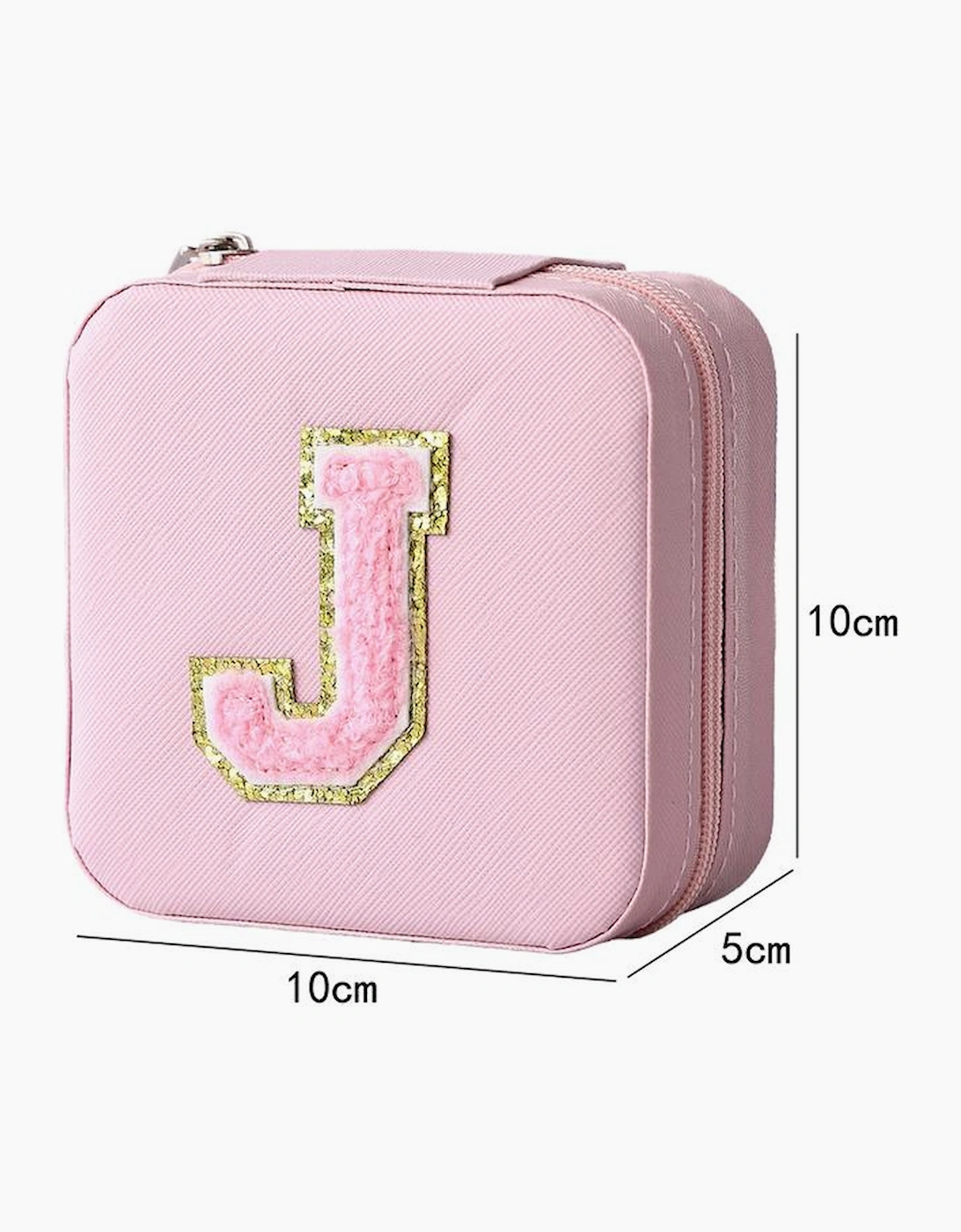 Pink Portable Initial J Jewelry Box