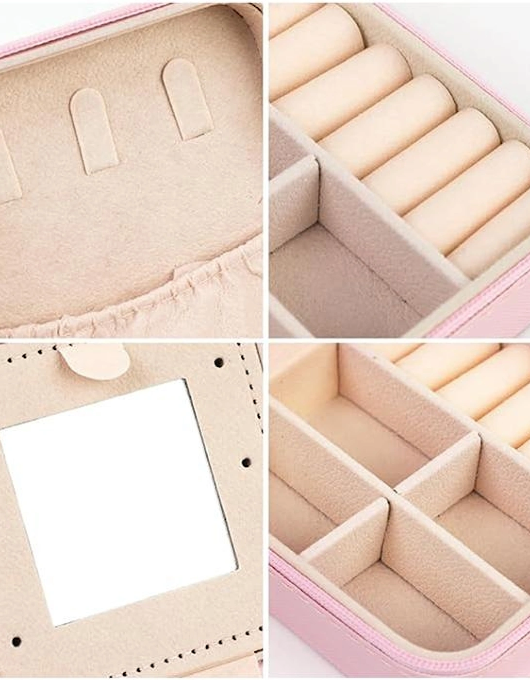 Pink Portable Initial J Jewelry Box