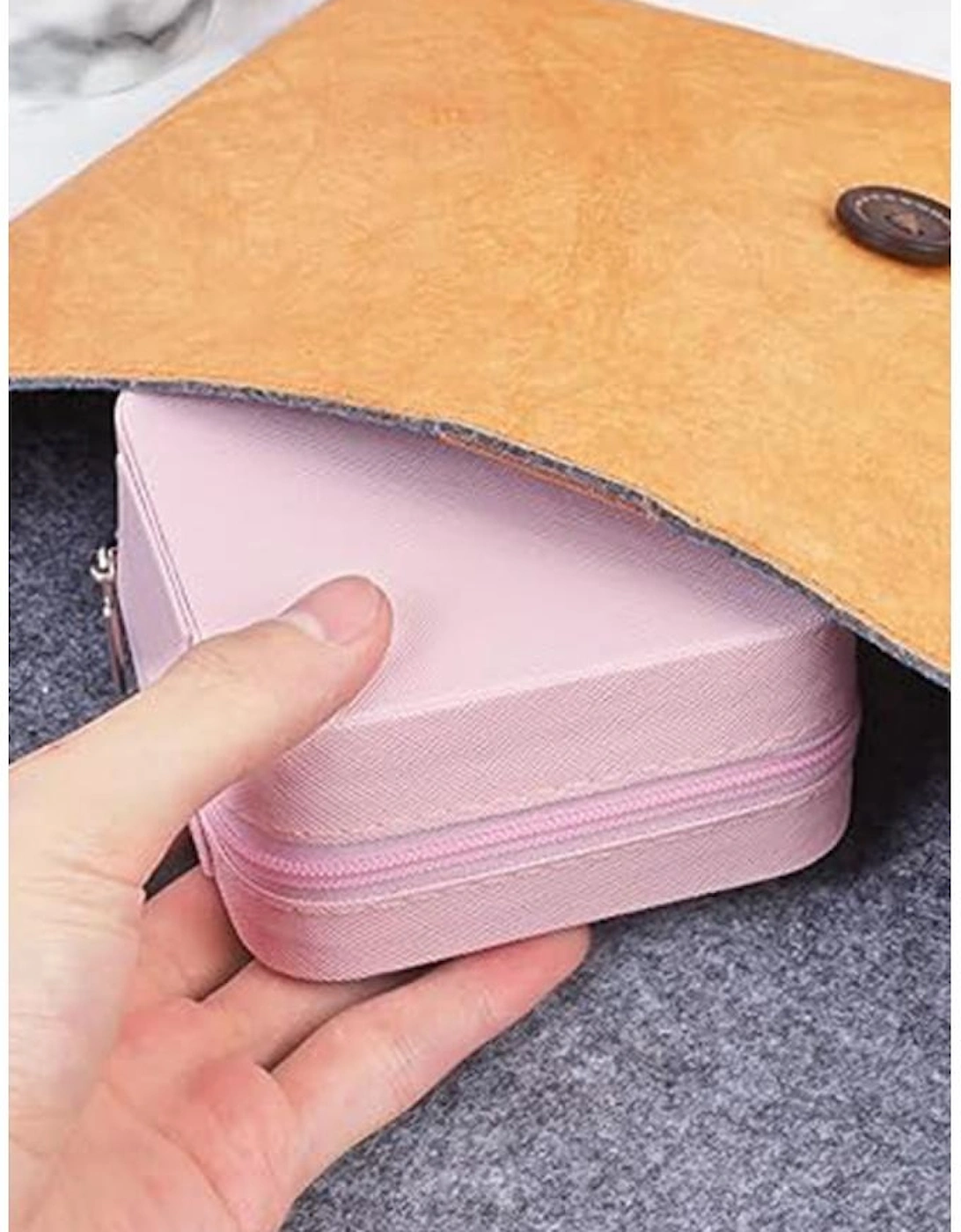 Pink Portable Initial J Jewelry Box