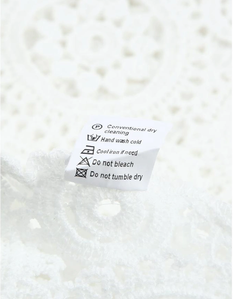 Azura Exchange Lace Hollow-out Shirt with Turn-down Collar