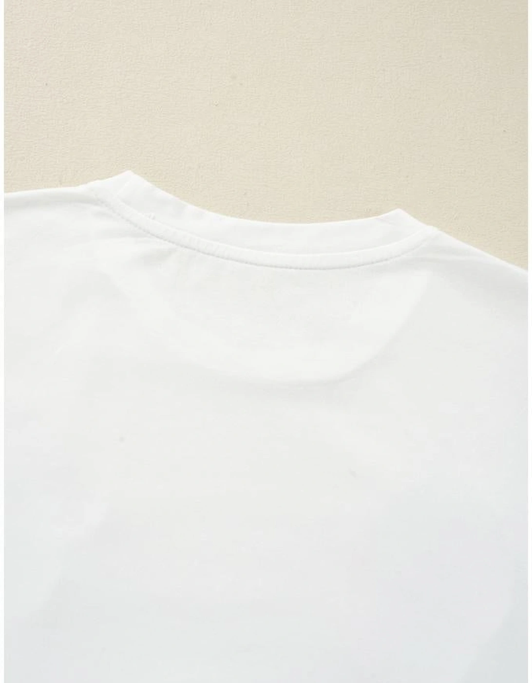 Azura Exchange White Sequin Santa Clause Pattern Funny Christmas T Shirt