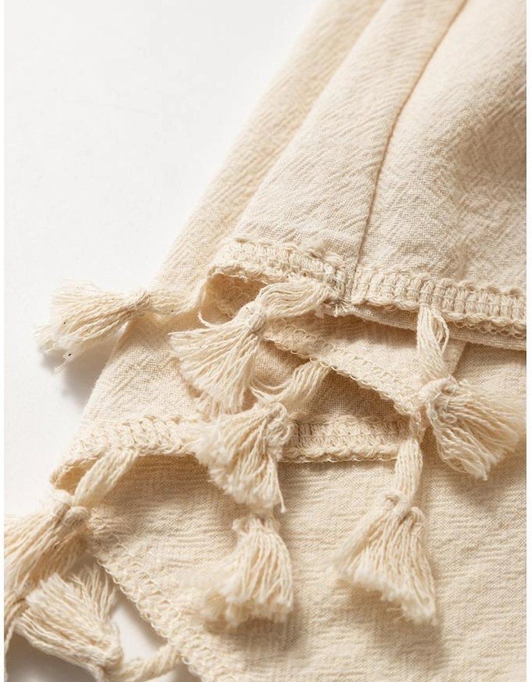 Apricot Tassel Trim Wrap Knot Side Bohemian Style Mini Skort