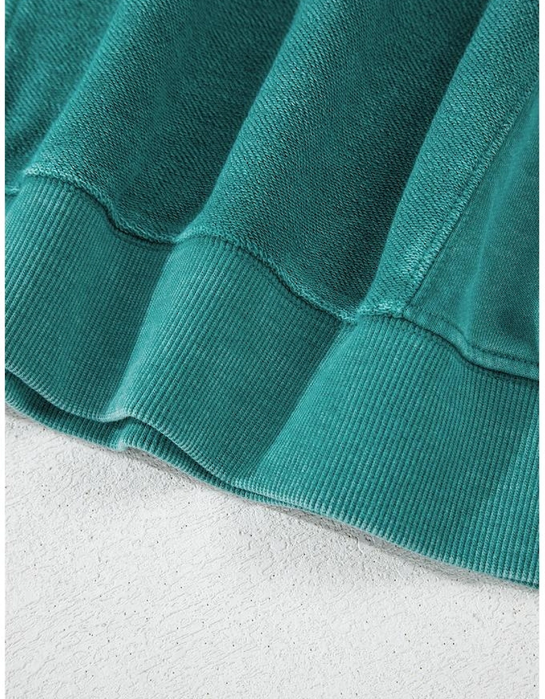 Skobeloff Solid Color Notched Neck Drop Shoulder Sweatshirt