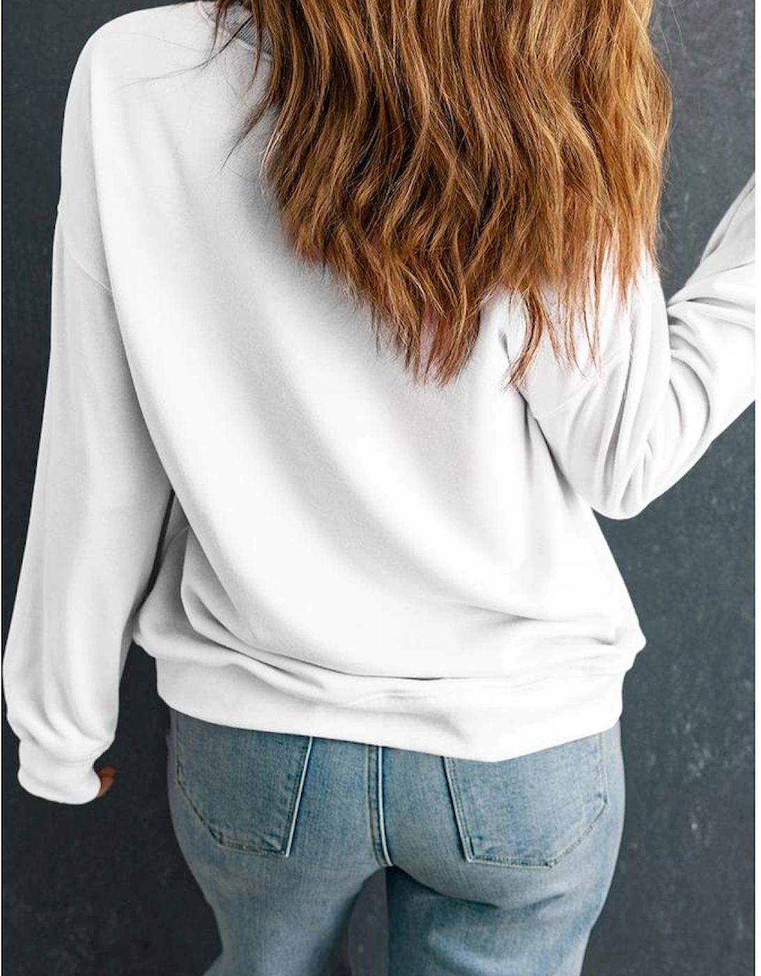 White game day Rugby Embroidered Casual Sweatshirt